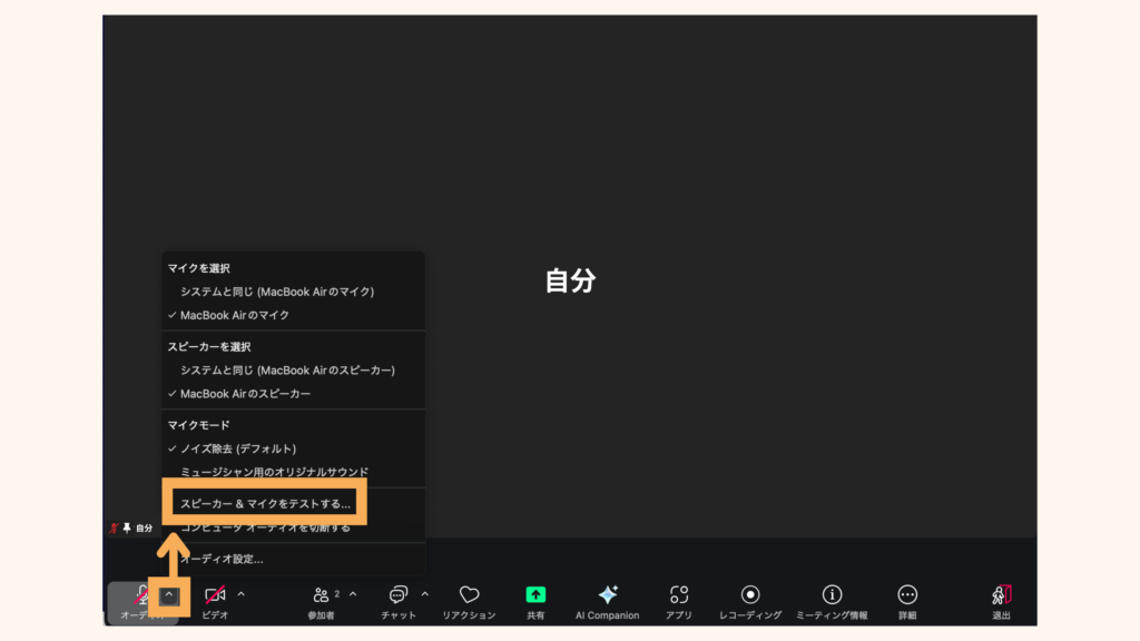36 1-Click-the-^-to-the-right-of-the-mute-button-Click-"Test-speaker-and-microphone"-Test-the-audio