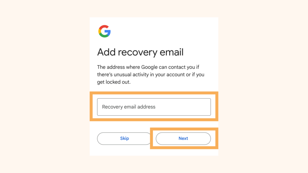Enter-the-email-address-for-recovery-in-"Recovery-email-address"-under-"Add-recovery-email"-"Next"